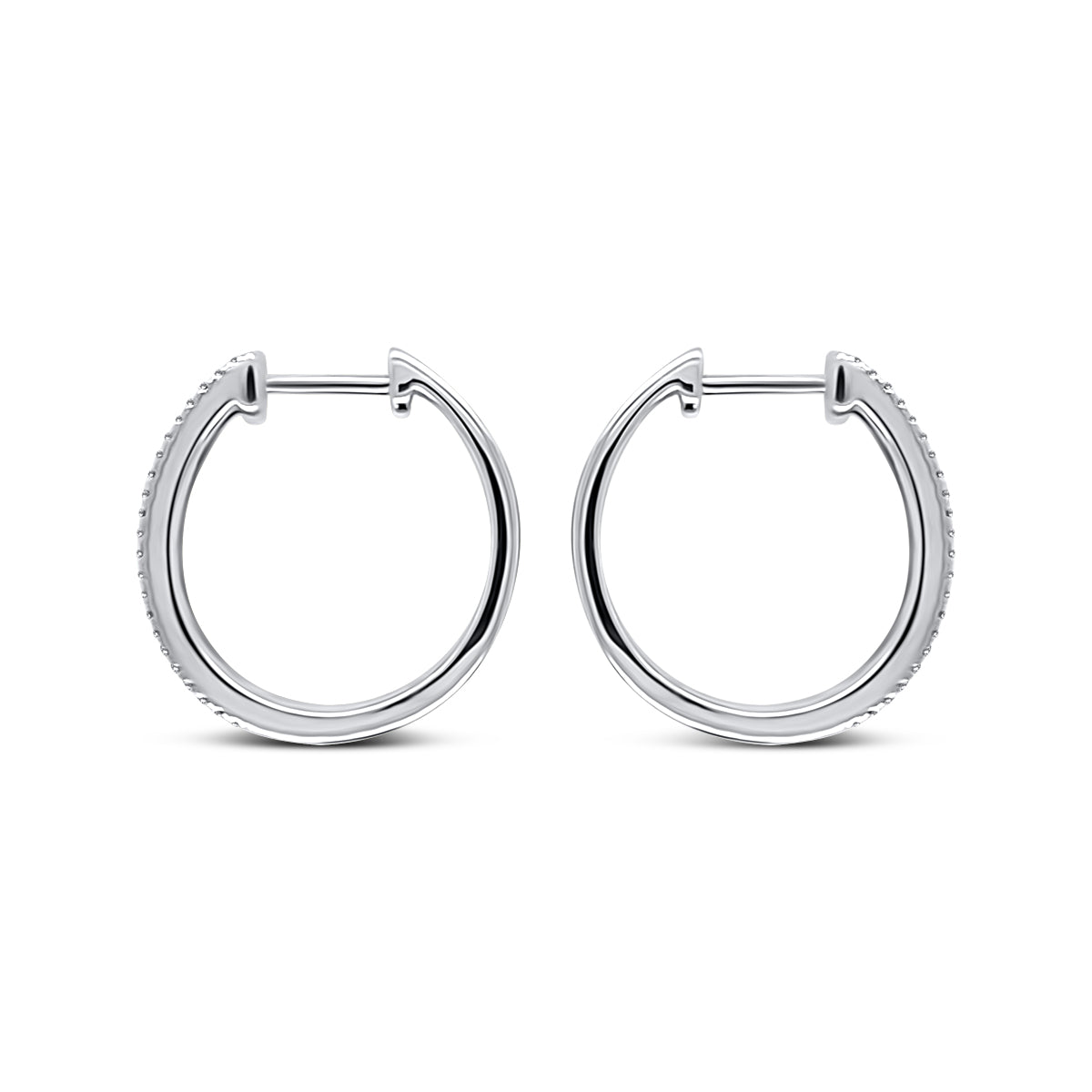 18K White Gold 1.03ct Diamond Hoop Earrings