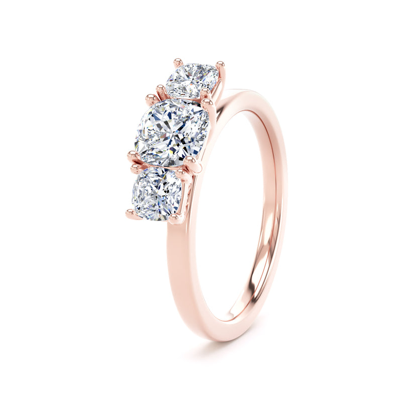 Vera Cushion Cut Engagement Ring in 18ct Rose Gold