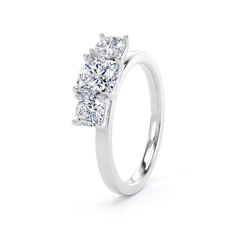 Vera Cushion Cut Engagement Ring in Platinum 950