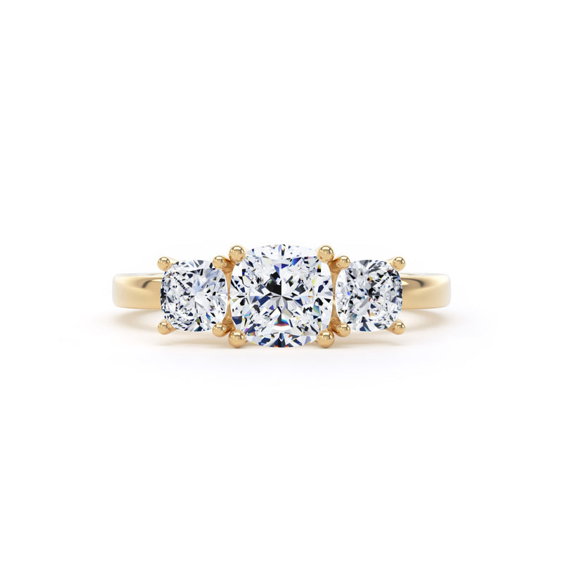 Vera Cushion Cut Engagement Ring in 9ct Yellow Gold