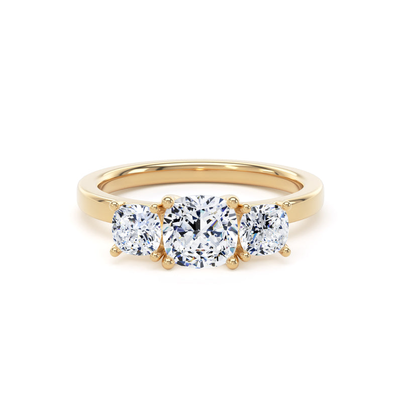 Vera Cushion Cut Engagement Ring in 9ct Yellow Gold