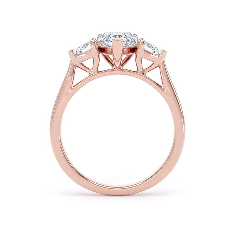 Una Pear Cut Engagement Ring in 18ct Rose Gold