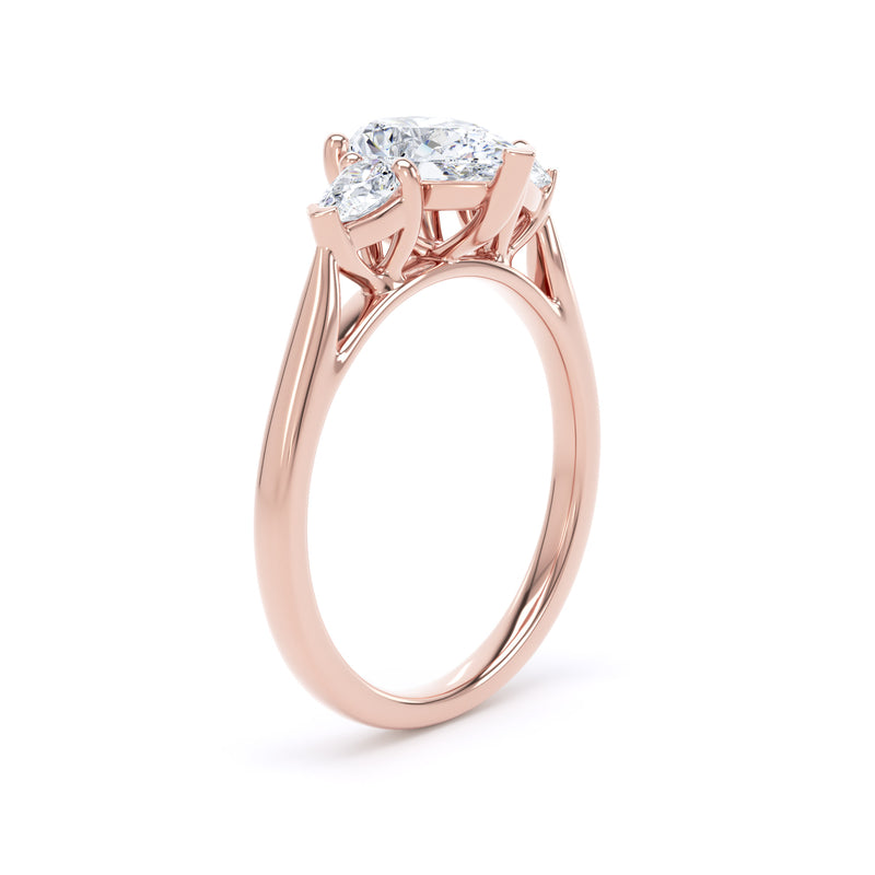 Una Pear Cut Engagement Ring in 18ct Rose Gold
