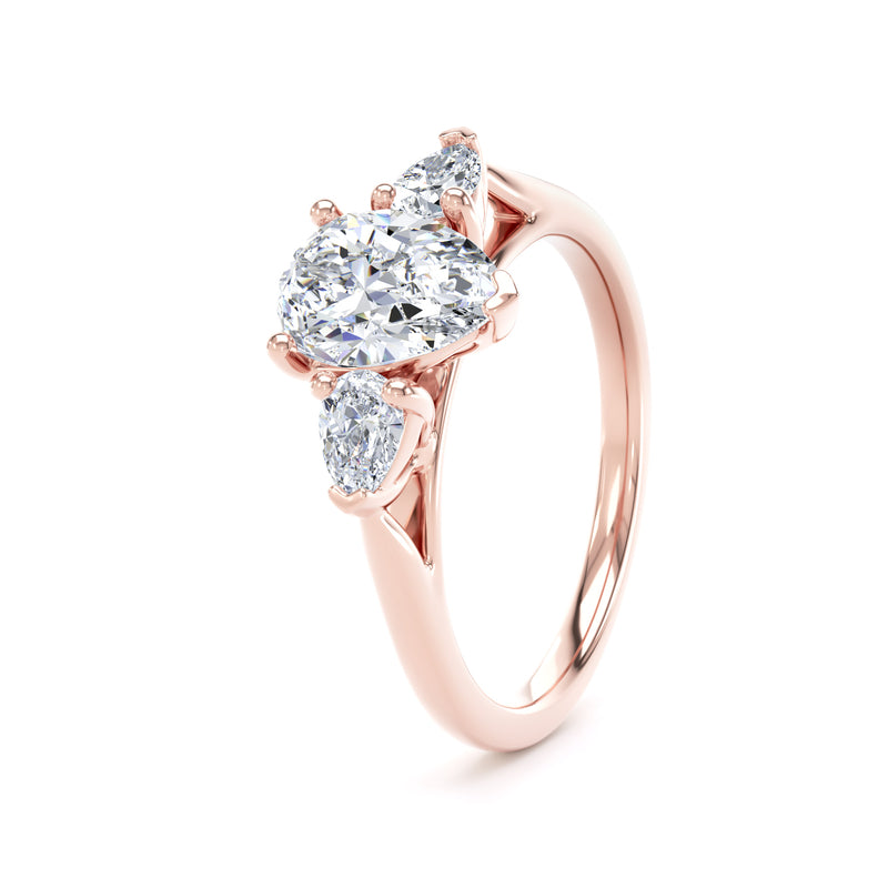 Una Pear Cut Engagement Ring in 18ct Rose Gold