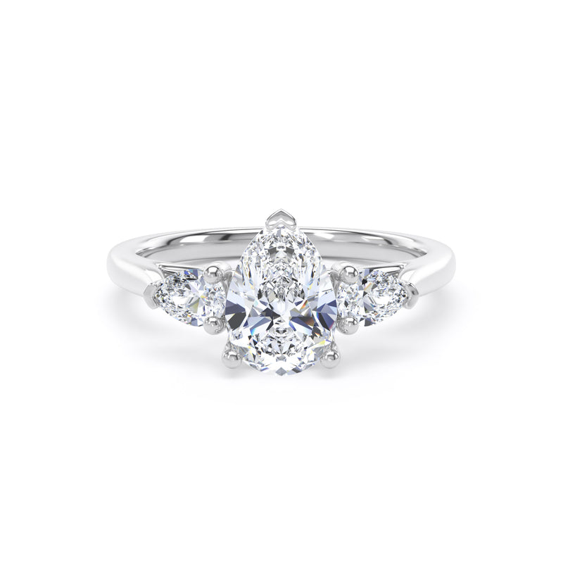 Una Pear Cut Engagement Ring in 9ct White Gold