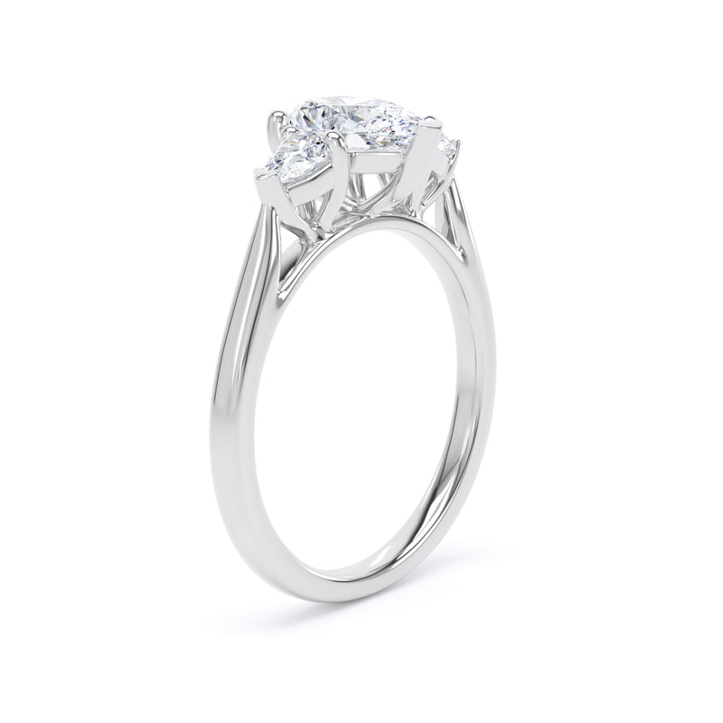 Una Pear Cut Engagement Ring in Platinum 950