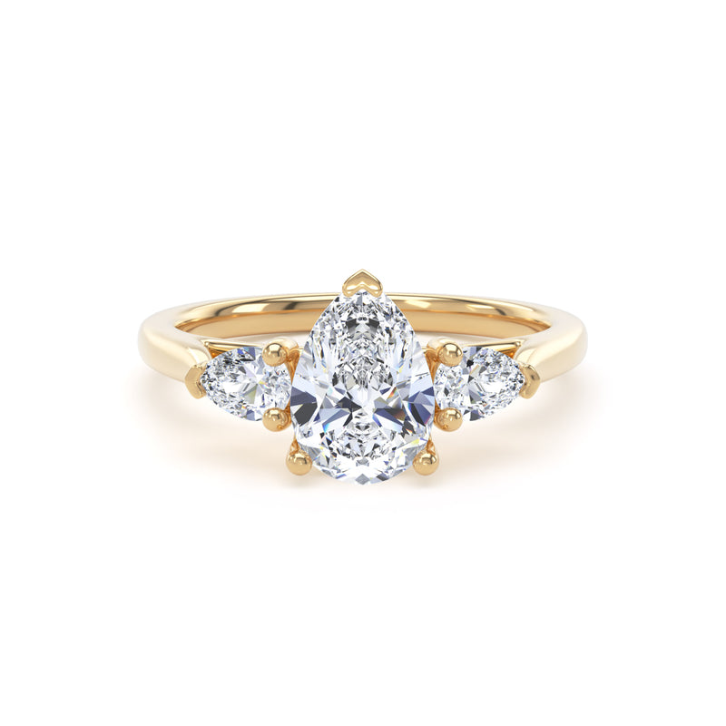 Una Pear Cut Engagement Ring in 18ct Yellow Gold