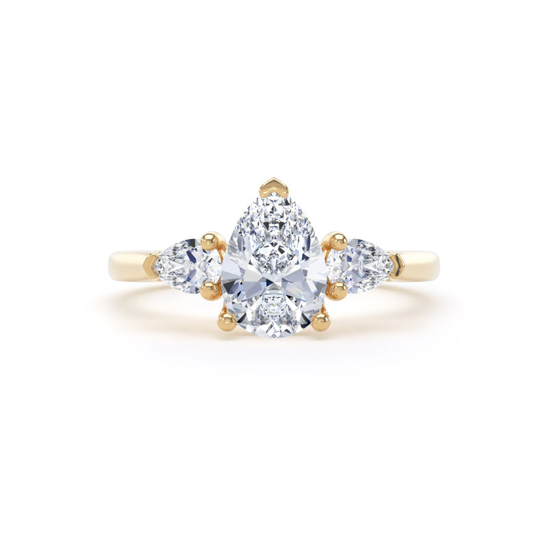Una Pear Cut Engagement Ring in 9ct Yellow Gold