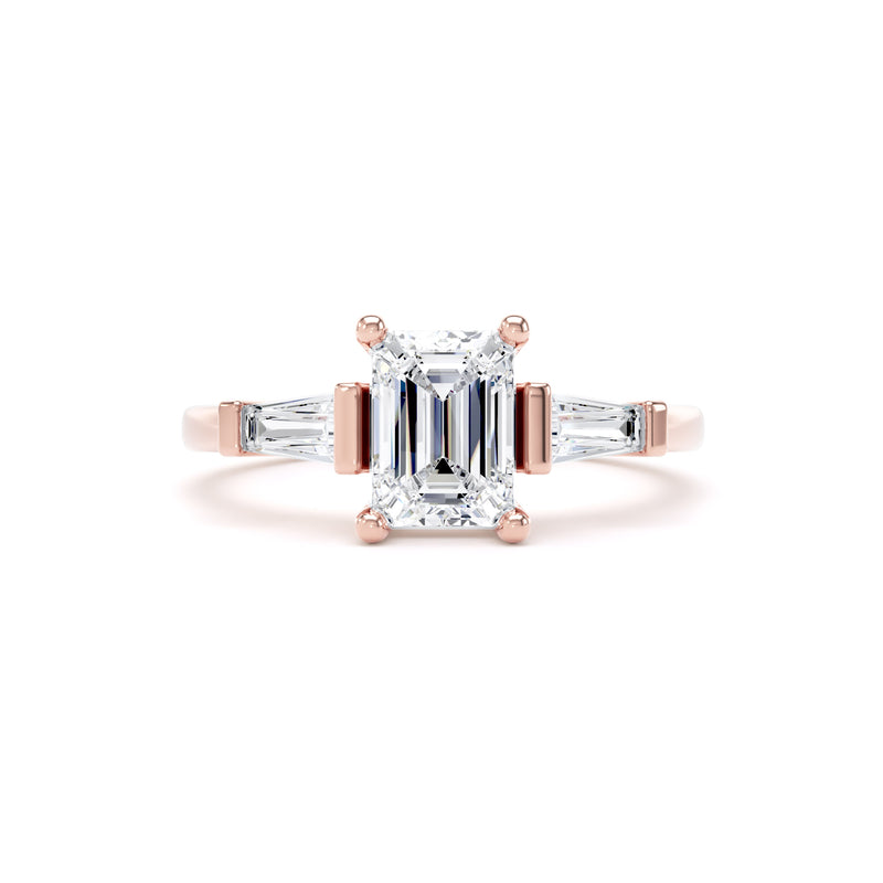 Tia Emerald Cut Engagement Ring in 9ct Rose Gold