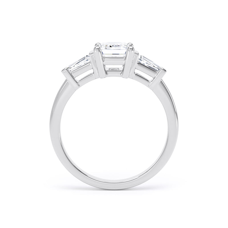 Tia Emerald Cut Engagement Ring in 18ct White Gold