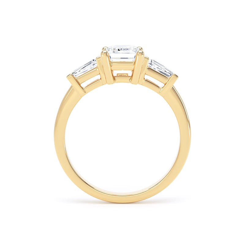 Tia Emerald Cut Engagement Ring in 9ct Yellow Gold