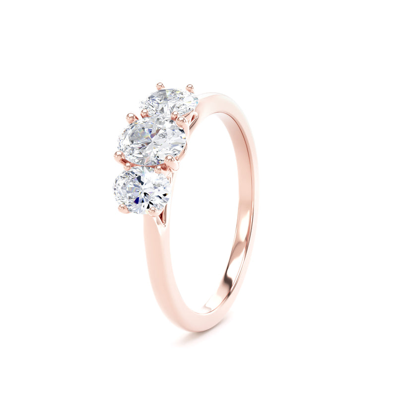 Thea Oval Cut Engagement Ring in 9ct Rose Gold