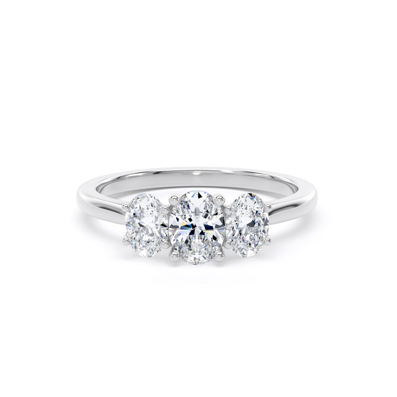 Thea Oval Cut Engagement Ring in 9ct White Gold