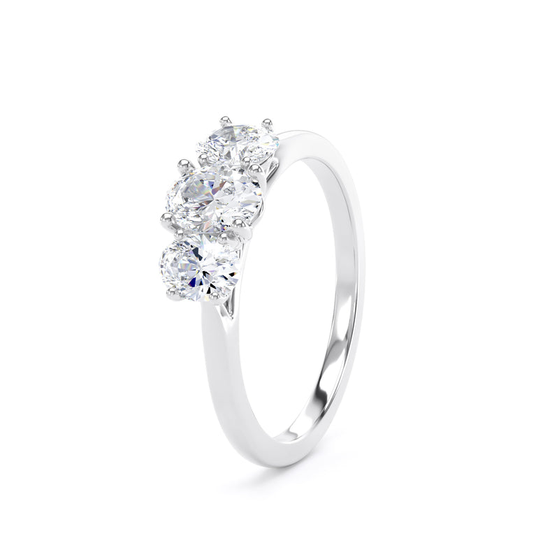 Thea Oval Cut Engagement Ring in 18ct White Gold