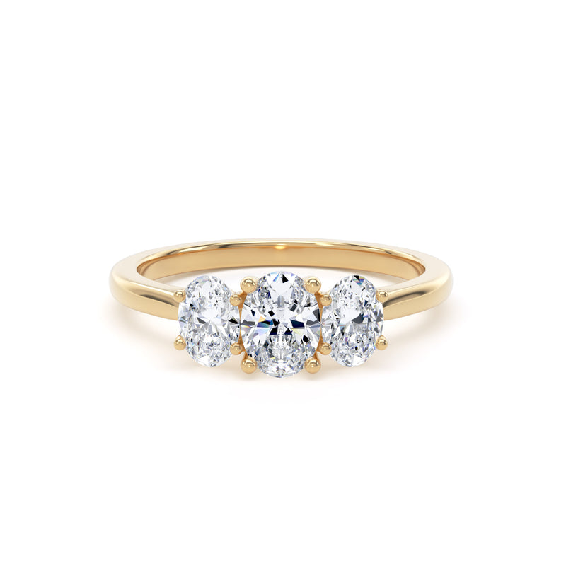 Thea Oval Cut Engagement Ring in 18ct Yellow Gold
