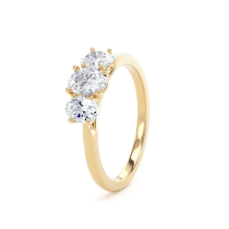 Thea Oval Cut Engagement Ring in 18ct Yellow Gold