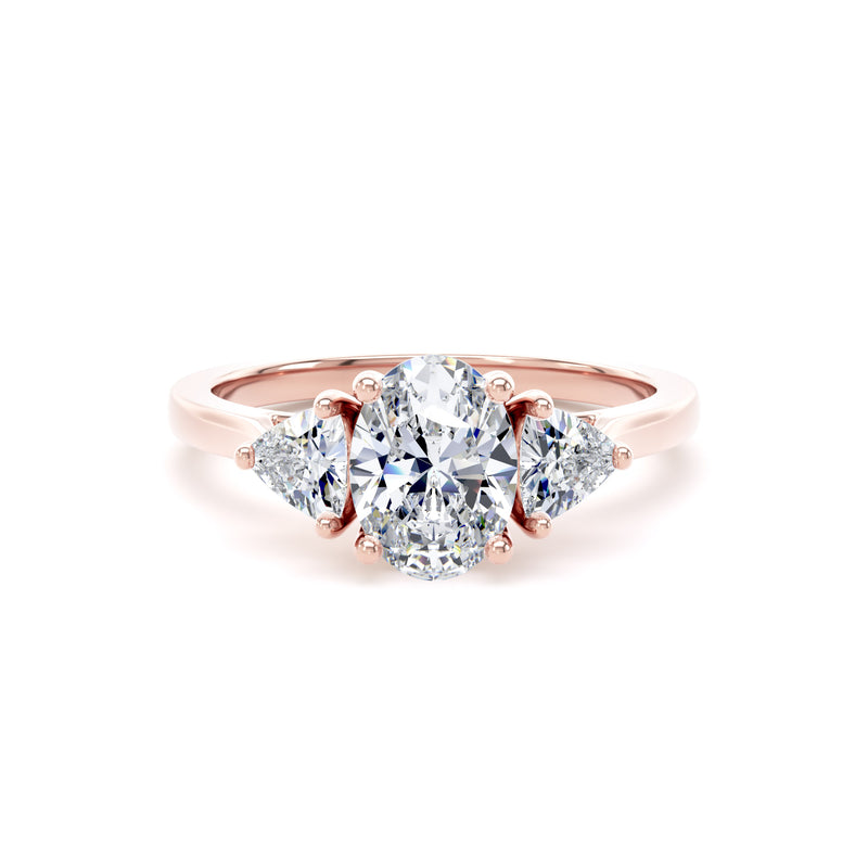 Tess Oval Cut Engagement Ring in 18ct Rose Gold