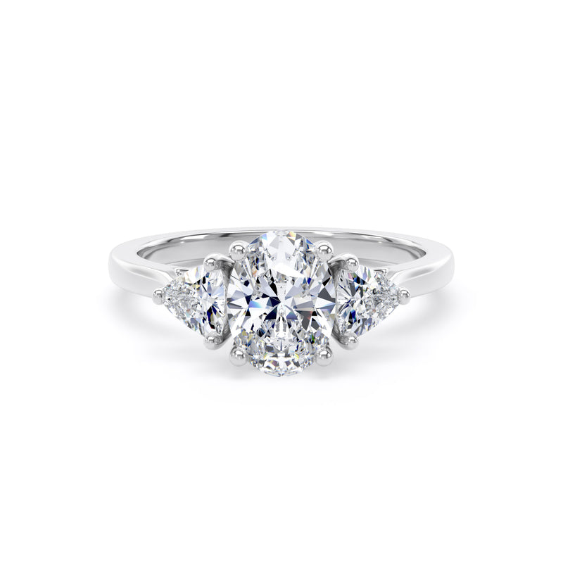 Tess Oval Cut Engagement Ring in 18ct White Gold