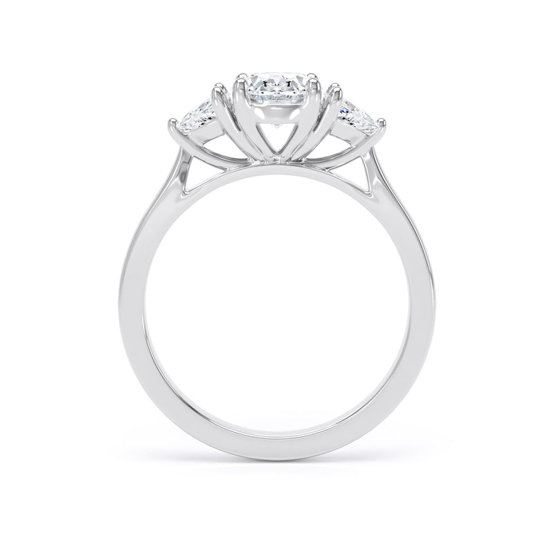 Tess Oval Cut Engagement Ring in 18ct White Gold