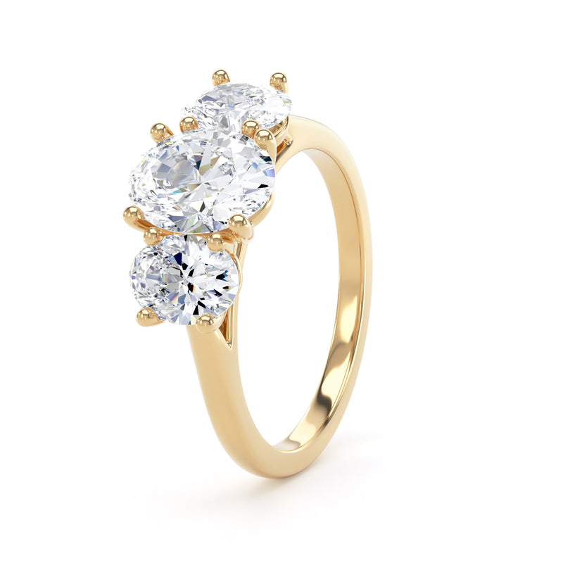 Tara Oval Cut Engagement Ring in 9ct Yellow Gold