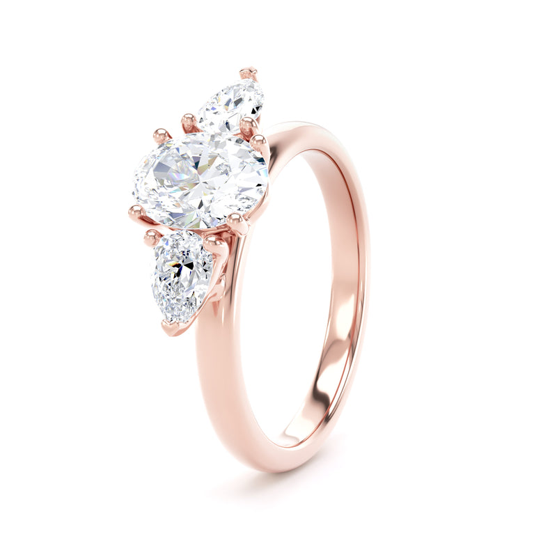 Sue Oval Cut Engagement Ring in 9ct Rose Gold