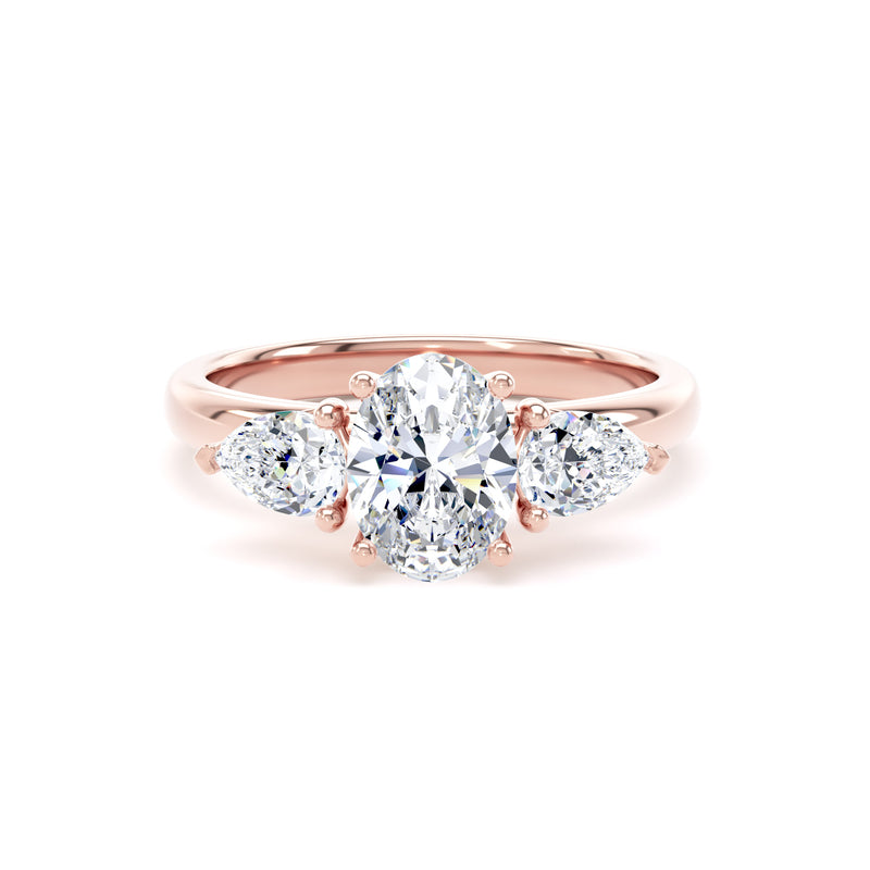 Sue Oval Cut Engagement Ring in 18ct Rose Gold