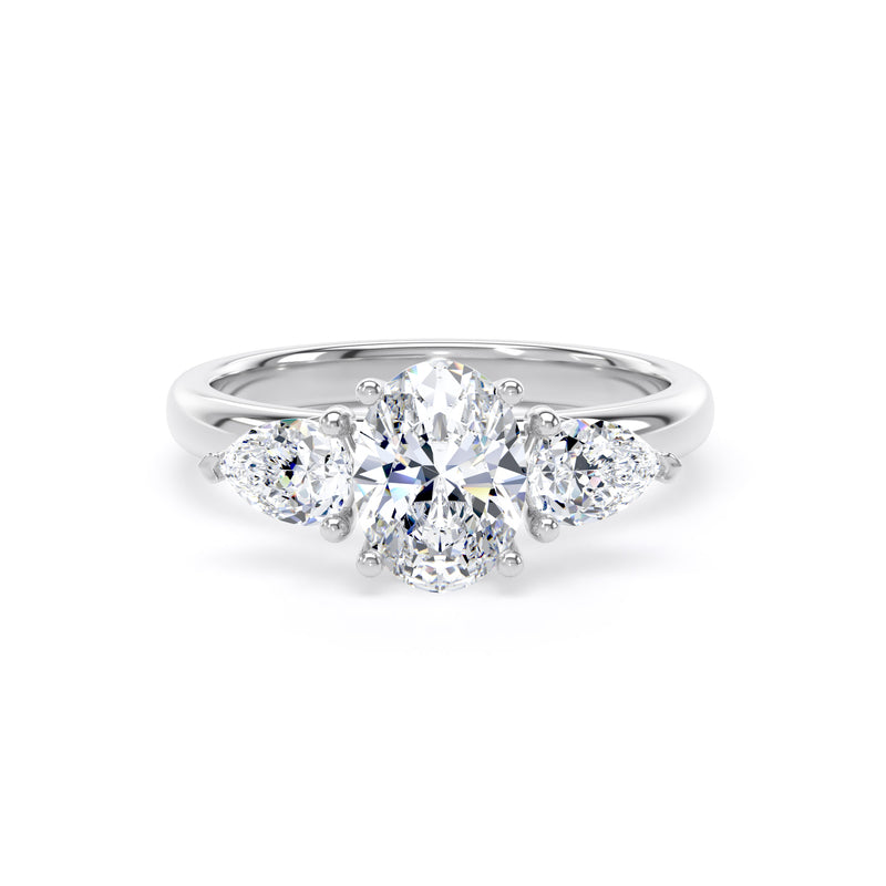 Sue Oval Cut Engagement Ring in Platinum 950