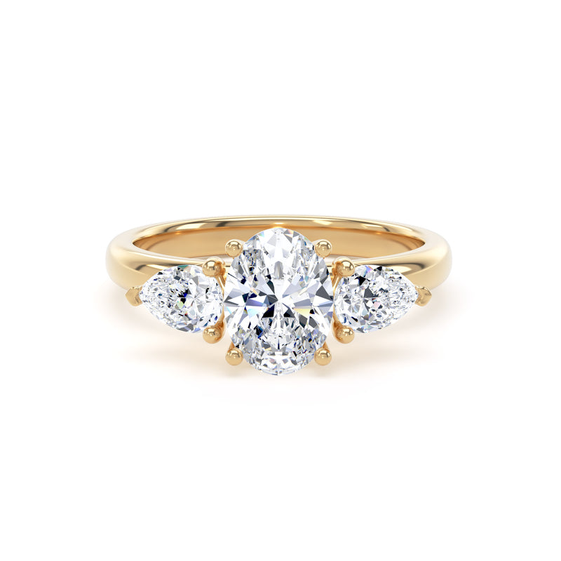 Sue Oval Cut Engagement Ring in 18ct Yellow Gold