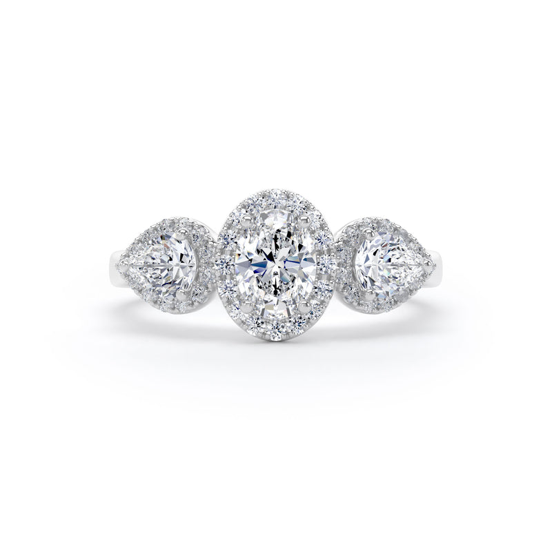 Oval Cut Engagement Ring in Platinum 950