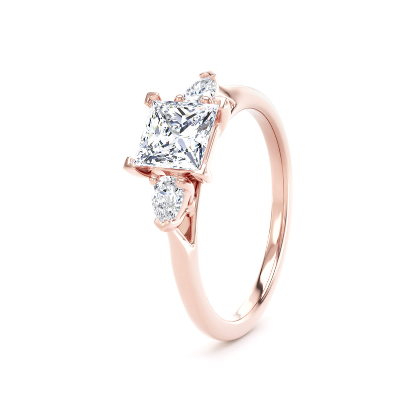 Sofie Princess Cut Engagement Ring in 18ct Rose Gold