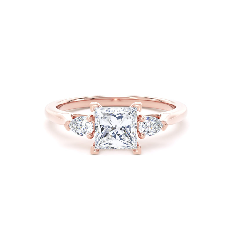 Sofie Princess Cut Engagement Ring in 9ct Rose Gold