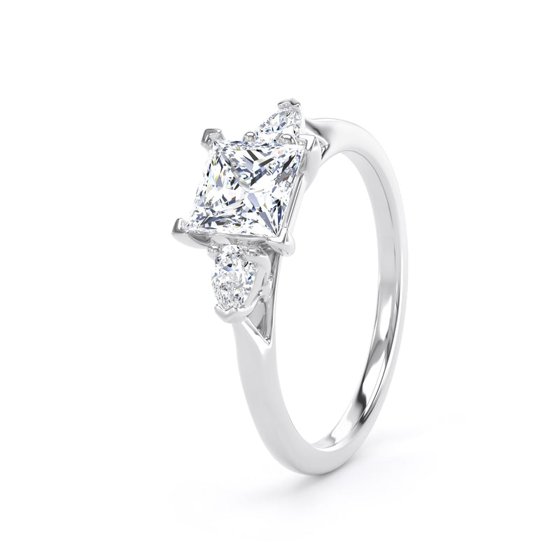 Sofie Princess Cut Engagement Ring in 18ct White Gold