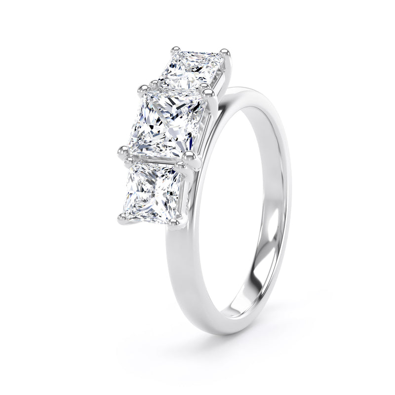 Sloane Princess Cut Engagement Ring in 18ct White Gold