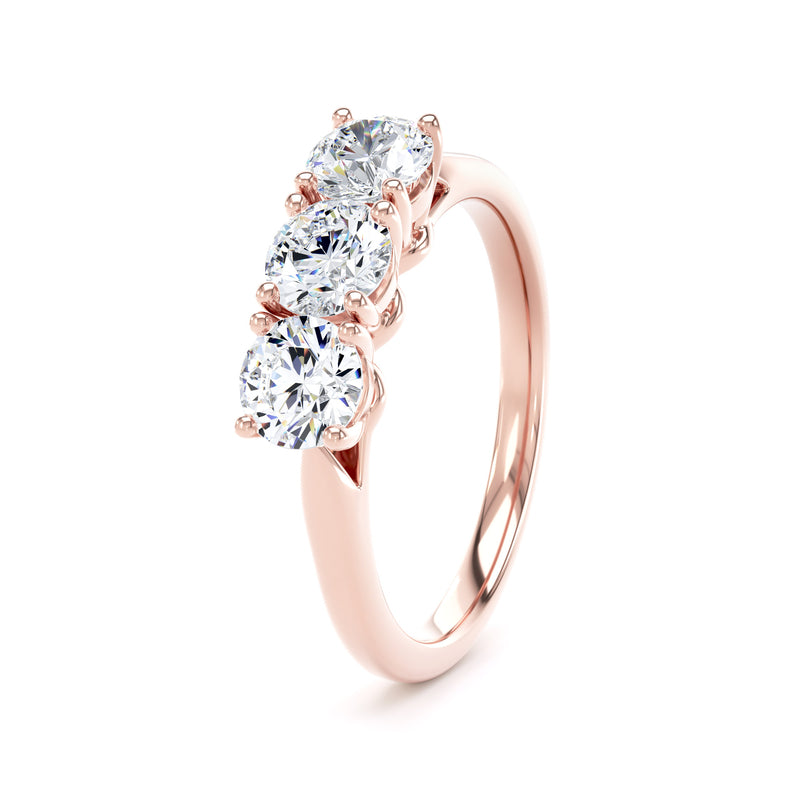 Sia Round Cut Engagement Ring in 18ct Rose Gold
