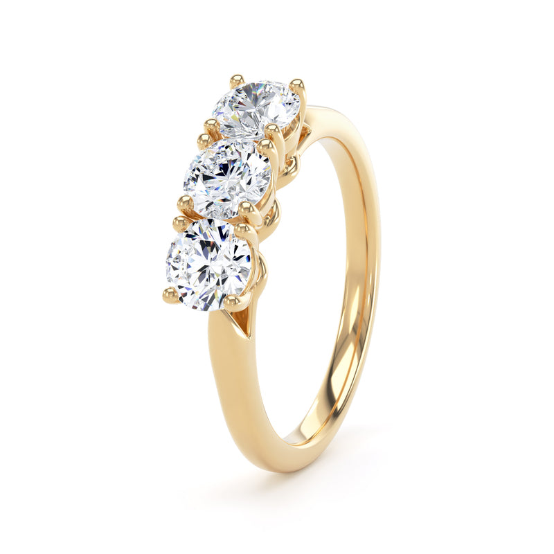 Sia Round Cut Engagement Ring in 18ct Yellow Gold