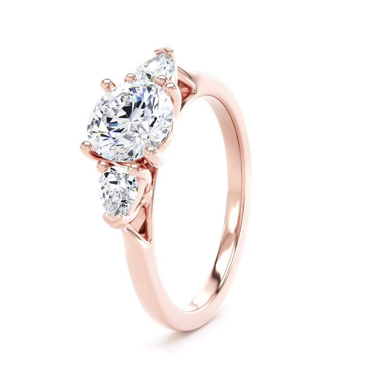 Sara Round Cut Engagement Ring in 18ct Rose Gold