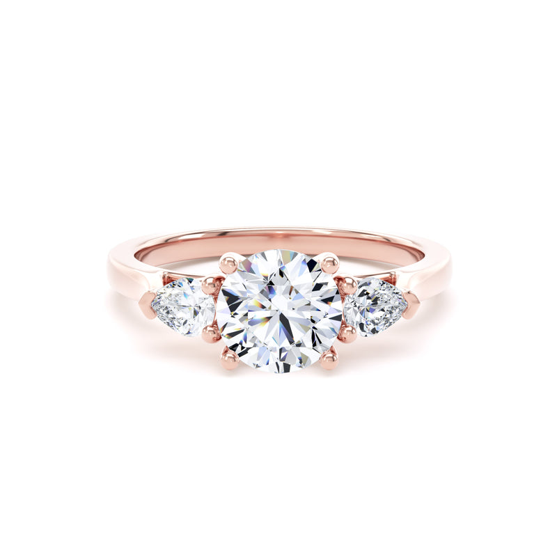 Sara Round Cut Engagement Ring in 9ct Rose Gold