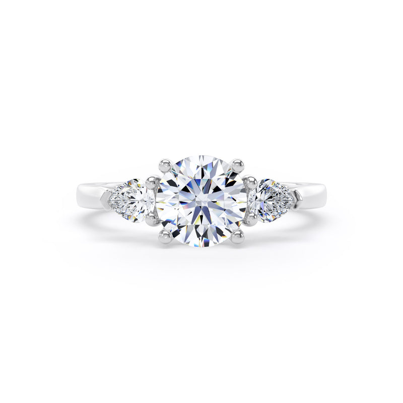 Sara Round Cut Engagement Ring in 18ct White Gold