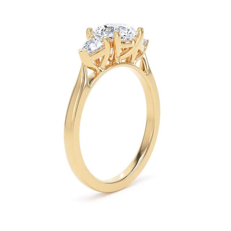 Sara Round Cut Engagement Ring in 18ct Yellow Gold