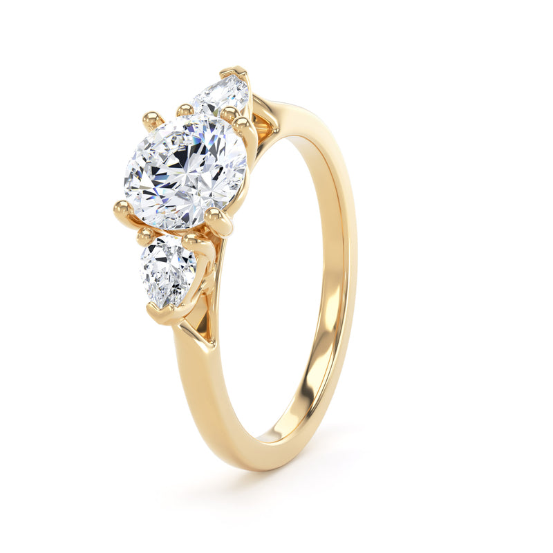 Sara Round Cut Engagement Ring in 18ct Yellow Gold