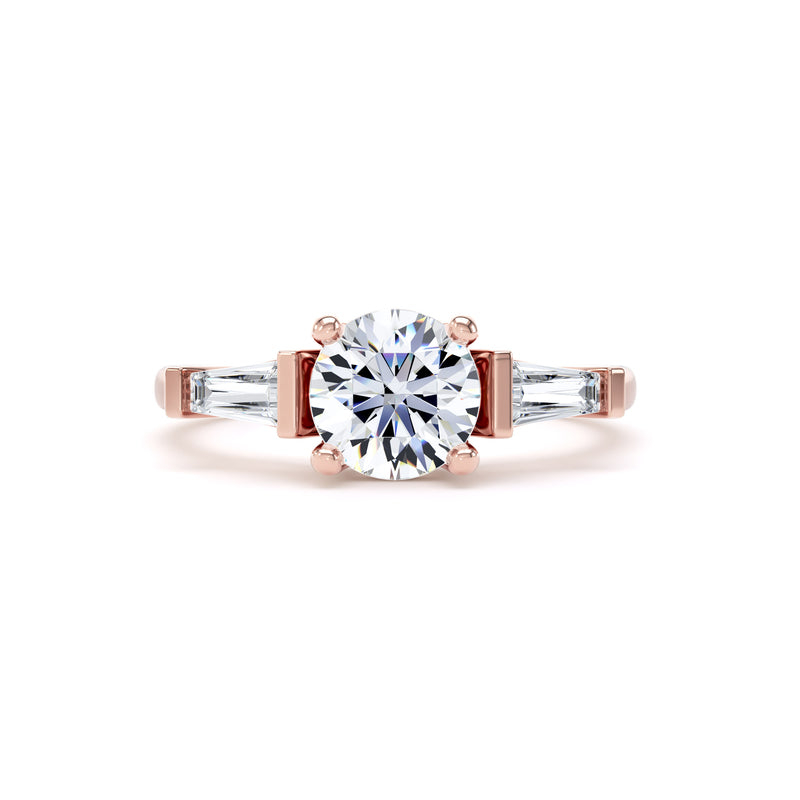 Ruth Round Cut Engagement Ring in 18ct Rose Gold