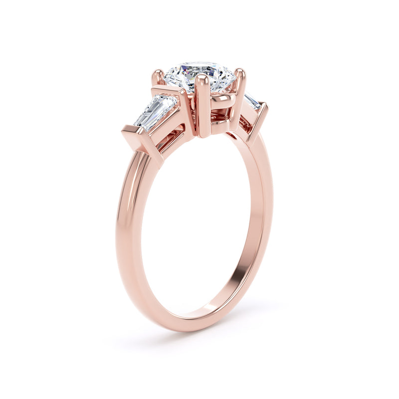 Ruth Round Cut Engagement Ring in 18ct Rose Gold