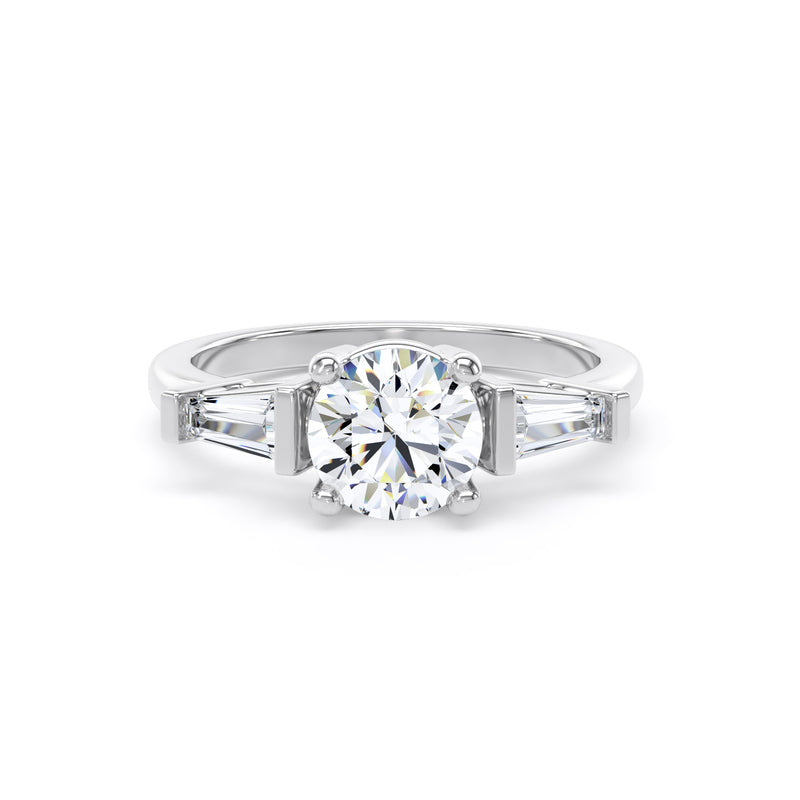 Ruth Round Cut Engagement Ring in 18ct White Gold