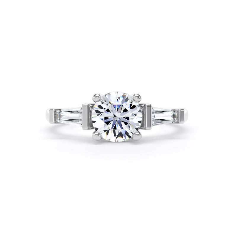 Ruth Round Cut Engagement Ring in Platinum 950