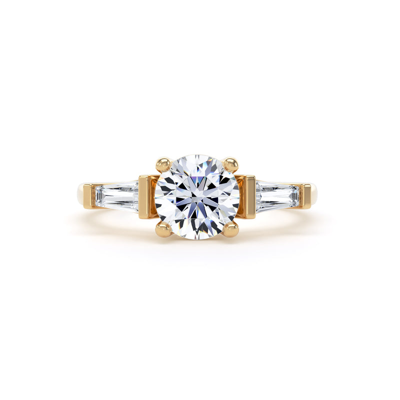 Ruth Round Cut Engagement Ring in 9ct Yellow Gold
