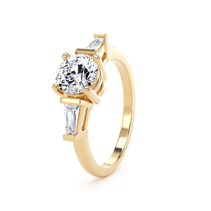 Ruth Round Cut Engagement Ring in 9ct Yellow Gold