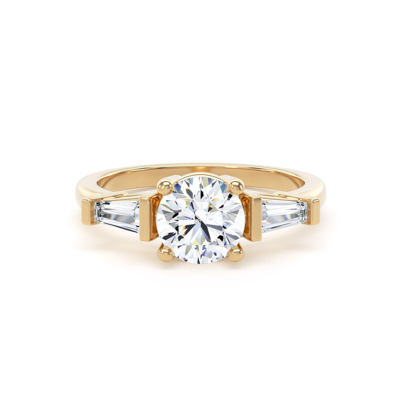 Ruth Round Cut Engagement Ring in 9ct Yellow Gold