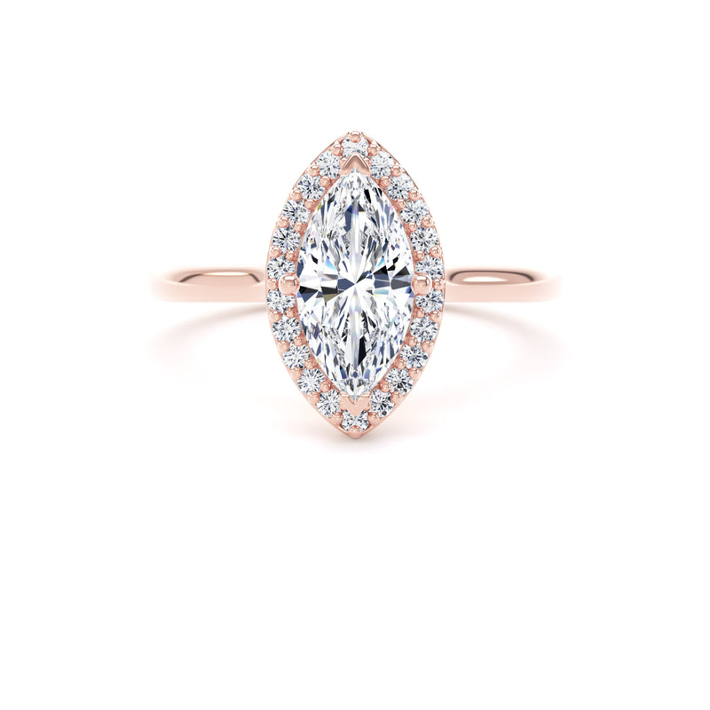 Rae Marquise Cut Engagement Ring in 18ct Rose Gold