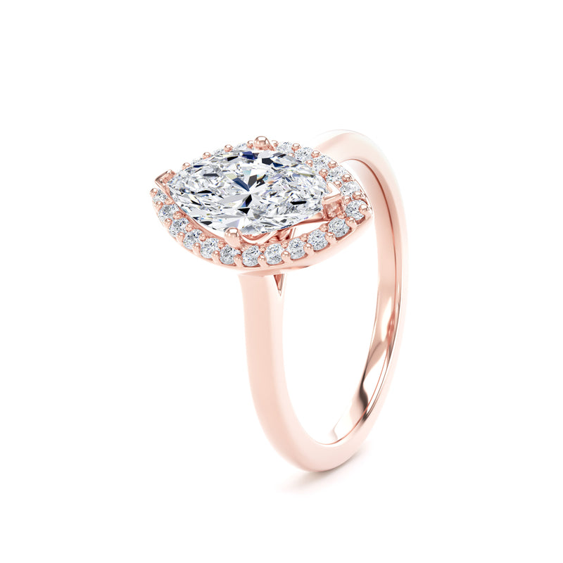 Rae Marquise Cut Engagement Ring in 9ct Rose Gold