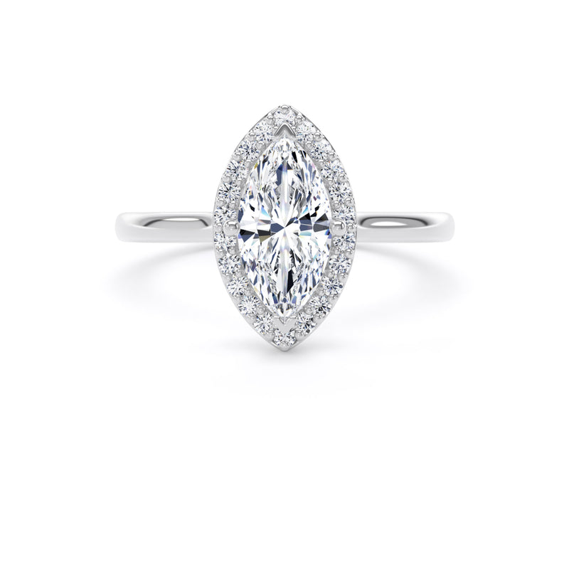 Rae Marquise Cut Engagement Ring in 18ct White Gold